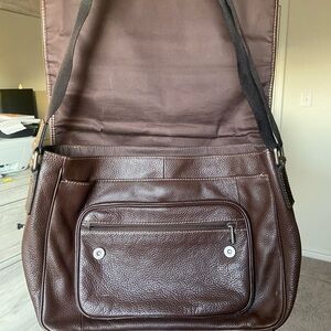 Fossil Dark Brown Leather Messenger Bag